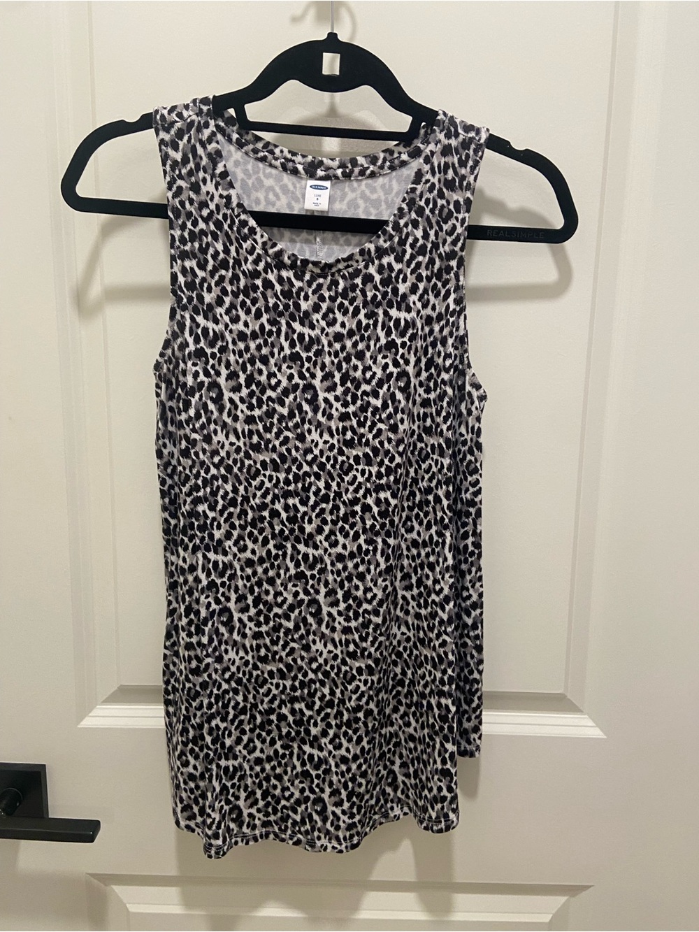 Old Navy Black & Cream Leopard Print Sleeveless Tunic